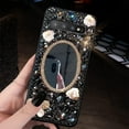 thumbnail image 6 of Samsung Galaxy S10 Plus Bling Case Mirror, Inlaid Bling Black Gemstone Makeup Mirror, Shiny Luxury Sun Flower Diamond for Women Girl(Black), 6 of 7