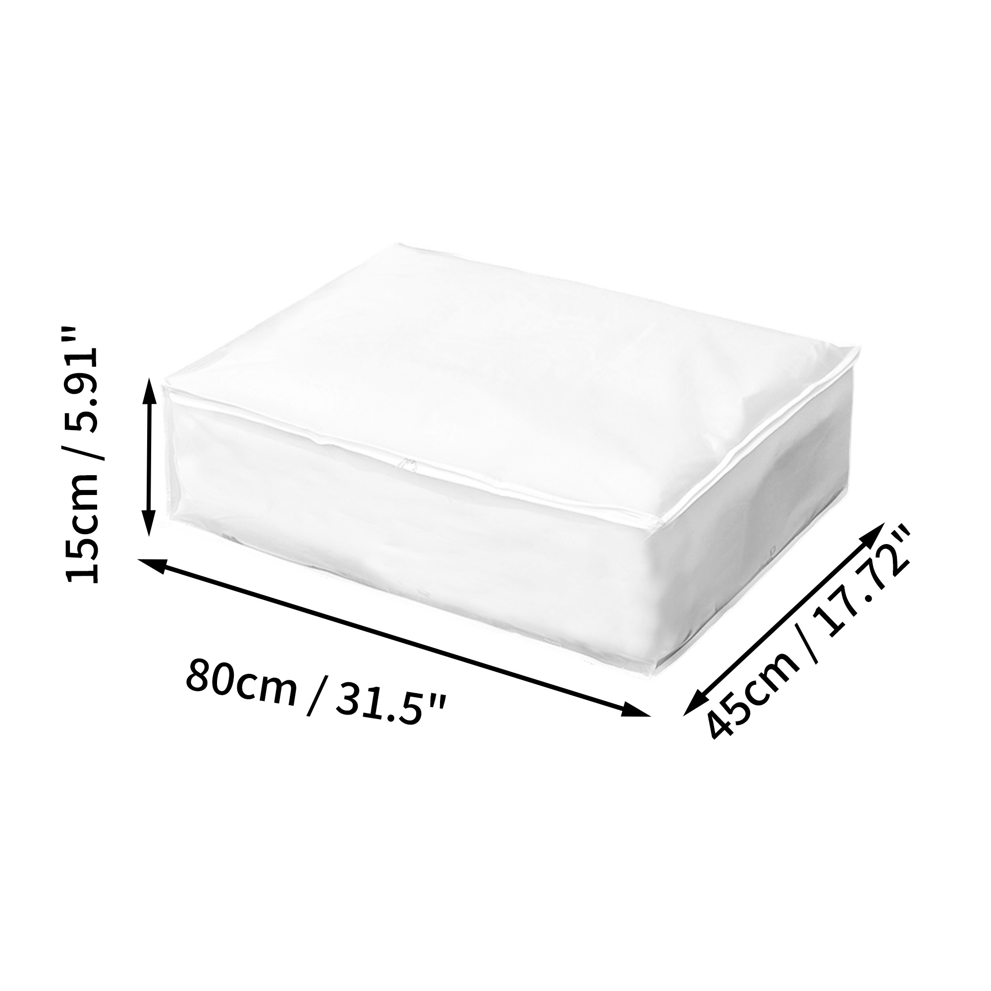 Unique Bargains Durable Storage Bag 1Pc Clear White White 31.50"x17.72"x5.91"