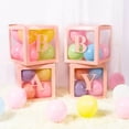 thumbnail image 6 of Cheinxy Baby Boxes with Letters for Baby Shower,4 Transparent Balloon boxes for Gender Reveal Decorations Birthday Wedding Party Backdrop, Pink, 6 of 7