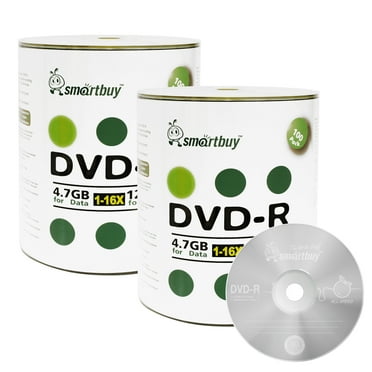 100 Pack Smartbuy 16X DVD+R 4.7GB Logo Top Non-Printable Recordable Disc - Walmart.com
