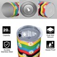 thumbnail image 4 of Pioneer Flower Floral Print Pattern 20oz Skinny Tumbler with Straw & Lid, Double Wall Vacuum Insulated Cup, Leak-Proof, Cup Holder Friendly, Hot 6H Cold 12H, 4 of 6