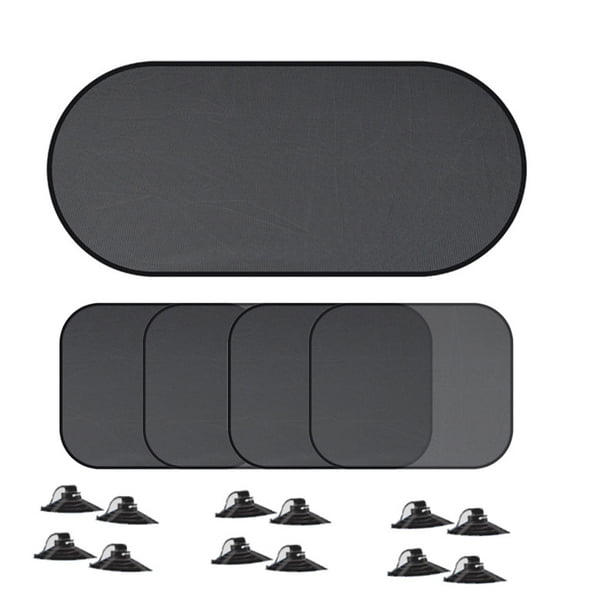 Riwesomey 5 unids/set parasoles para ventana de coche plegables universales con ventosas malla escudo parabrisas pantalla automóvil Ventana automotriz