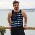 thumbnail image 6 of Cauagu Navy Camouflage American Flag Print Men's Sleeveless Muscle Shirts,Tank Tops Quick Dry Workout Tank Top Gym Muscle Tee Fitness Bodybuilding T Shirt for Men-X-Large, 6 of 7