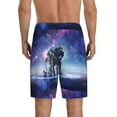 thumbnail image 3 of Bixox Men's Astronauts Start Running printed lightweight casual shorts, soft sleep shorts with pockets., 3 of 7