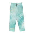 thumbnail image 4 of Disketp Blue Marble Print Women'S Comfy Pajama Pants Casual Drawstring Palazzo Lounge Wide Leg Pants, 4 of 9