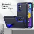 thumbnail image 3 of Stand Case for Samsung Galaxy A26 5G with Metal Kickstand Hard PC & TPU Back Shockproof [Military Grade Protection] Heavy Duty Rugged Hybird Protective Cover for Samsung Galaxy A26 5G, Blue+Navy, 3 of 9