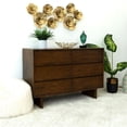 thumbnail image 3 of Boston Mid Century Modern Solid Wood Walnut Dresser with 6 Drawers, 3 of 7