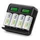 thumbnail image 1 of Baterías recargables y cargador EBL de 10000 mAh D, paquete de 4, 1 of 6