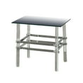 thumbnail image 1 of Square Glass and Metal End Table with Tubular Legs, Silver and Clear, 1 of 2