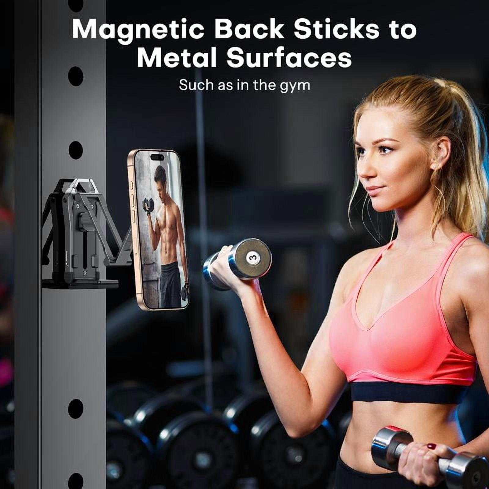 Magnetic Phone Tripod Stand - Foldable Travel Mount with 360 Rotating Shaft Adjustable Ring Grip Selfie Stick Clamping Mount & Hook for Desk Airplane Luggage Outdoor Use Smartphone Cellphone