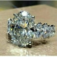thumbnail image 4 of HOOUN Gorgeous Women 925 Silver Oval Cut Cubic Zirconia Wedding Ring Jewelry Size6-10-#1-6, 4 of 5