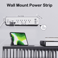 thumbnail image 2 of Surge Protector Power Strip with 5 AC Outlets 3 USB Ports 3.3 ft Extension Cords ETL Listed, White, 2 of 7