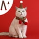 thumbnail image 2 of Jacenvly - Nuevos adornos navideños para árbol de Navidad para mascotas, conjunto de bufanda de lana para cachorros, collar, gorro estéreo con bolas de pelo, conjunto con patrones de copos de nieve a, 2 of 7