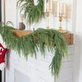 thumbnail image 5 of 9FT Christmas Norfolk Pine Garland–Artificial Real Touch Christmas Decoration for Fireplace, mantle, Stairs. Realistic Cedar Garland, 5 of 7