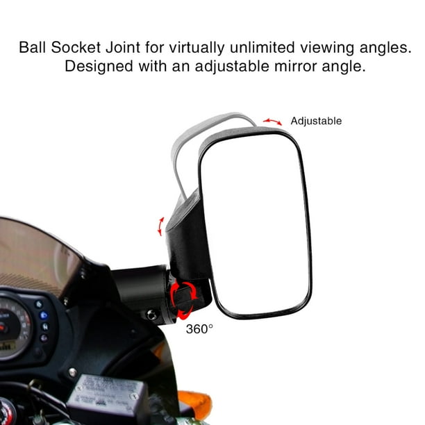Paire De Rétroviseurs Latéraux Réglables Pour Moto - Compatible Polaris Ranger RZR, Rhino, Gator, Kawasaki, Can-Am