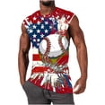 thumbnail image 2 of Chandail Sans Manches Imprimé pour Hommes, Col Rond, Gilet Décontracté en Polyester, Été, 2 of 7