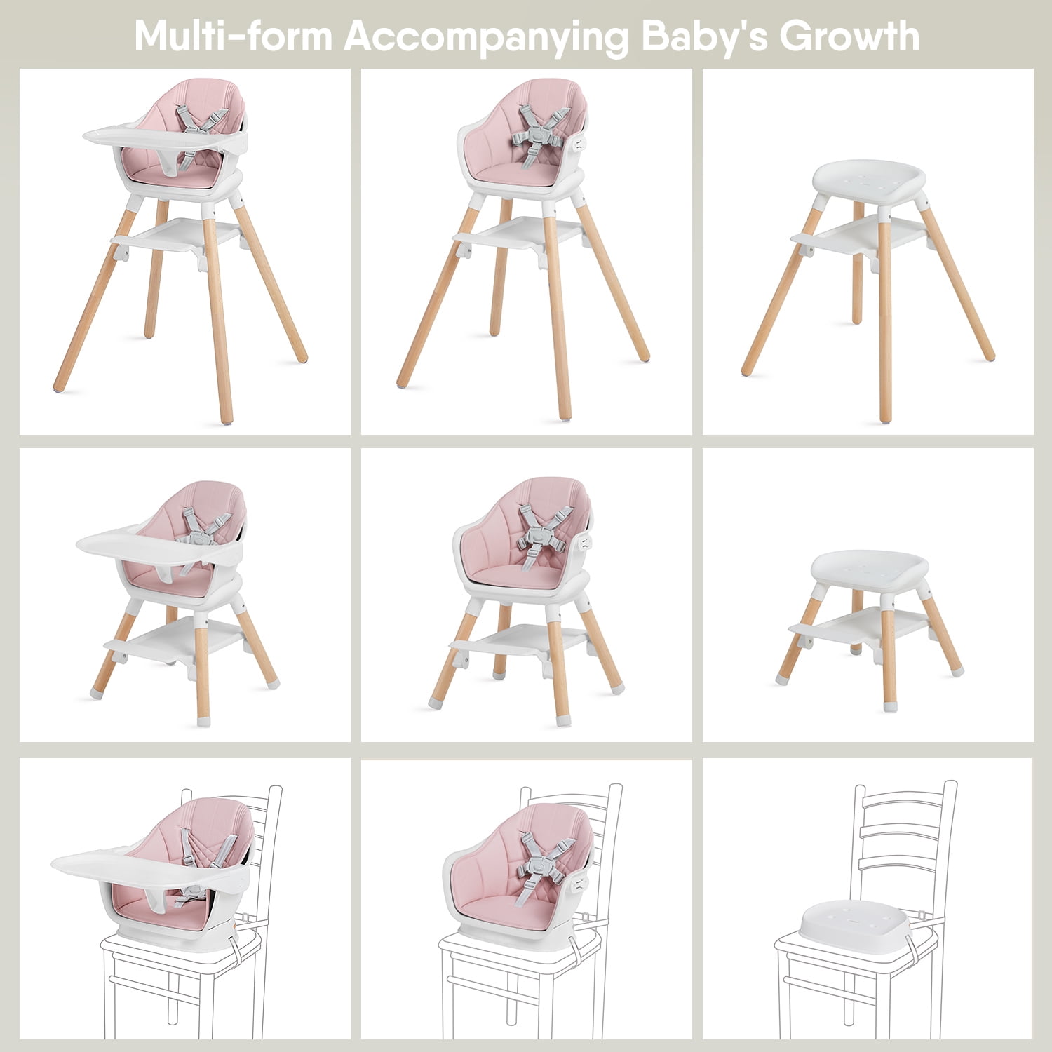 BÉBÉ CHAISE HAUTE Highchair Infant High Feeding Table Chair hauteur  réglable EUR 40,02 - PicClick FR