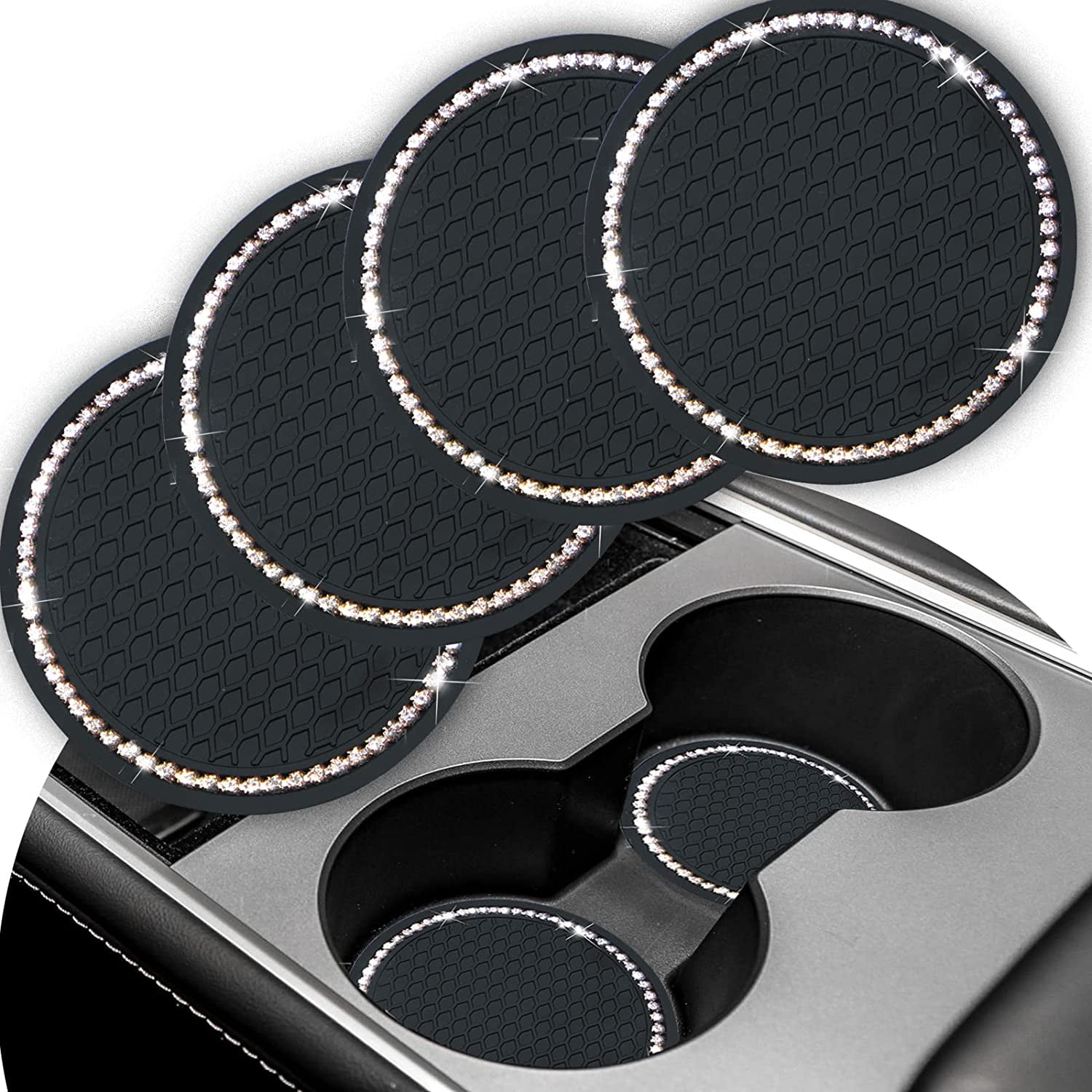 2 Pcs Pvc Waterproof Car Cup Holder Coasters Anti Slip Cup Mats Universal Cup  Holder Insert Coaster Car Interior Accessories - Drinks Holders - AliExpress
