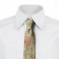 thumbnail image 2 of Floral Necktie, Exotic Hibiscus Plant, Dress Tie, 3.7", Coral Tan Brown, by Ambesonne, 2 of 3