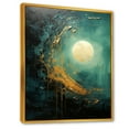 thumbnail image 2 of Designart "Serene Emerald Eclipse Moon" Moon Floater Framed Wall Art Prints, 2 of 5