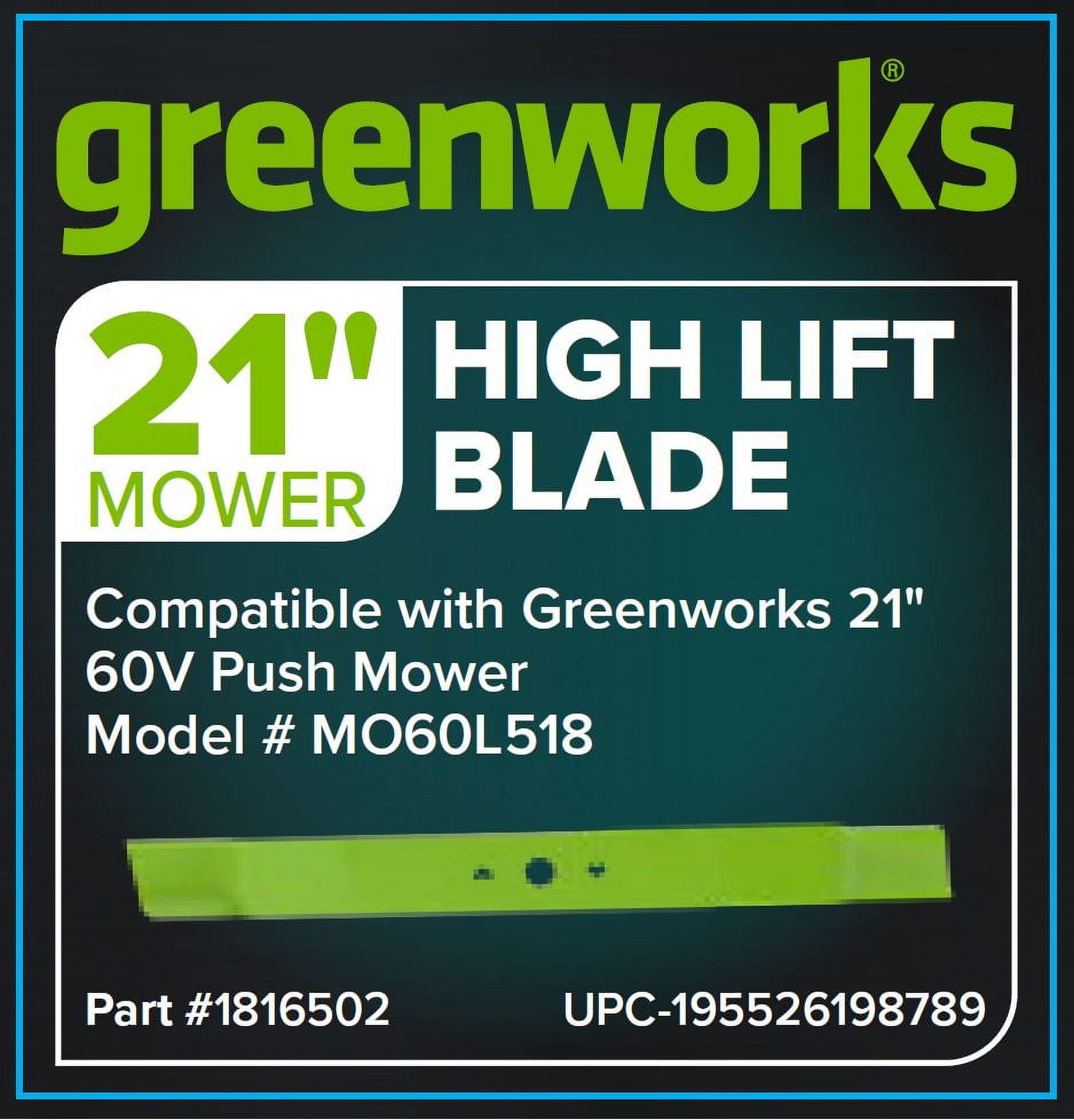 Greenworks 21 In. Mulching Mower Blade 1816502 - Walmart.com