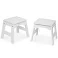 thumbnail image 4 of Melissa & Doug Wooden Stools – Set of 2 Stackable, Portable 11-Inch-Tall Stools (White), 4 of 6