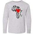 thumbnail image 3 of Inktastic Black History Month Ink Print African Heart Long Sleeve Youth T-Shirt, 3 of 5
