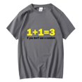 thumbnail image 1 of 1+1 = 3Mathematical formula T-Shirt Round neck women‘s short sleeve clothes T-Shirt, 1 of 7