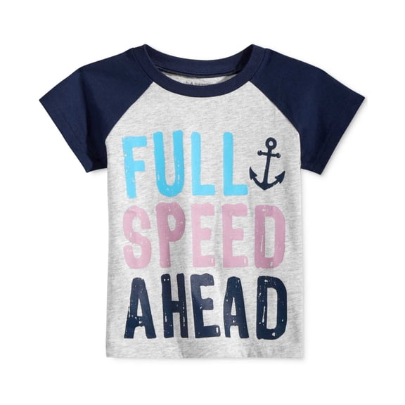First Impressions Cotton Graphic-Print T-Shirt, Full Speed Ahead Baby Boys (Gray, 6-9 Months)