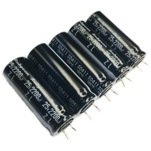 Pack of 5 ZL 2200uF 25V 105c Electrolytic Capacitor S0412 QECQ1EM-228 12.5X25