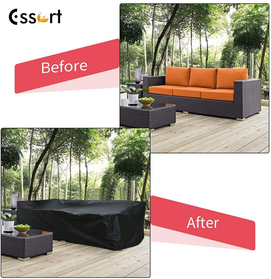 Details about   Essort Patio Furniture Covers Extra Large Outdoor Furniture Set Covers Waterpro 