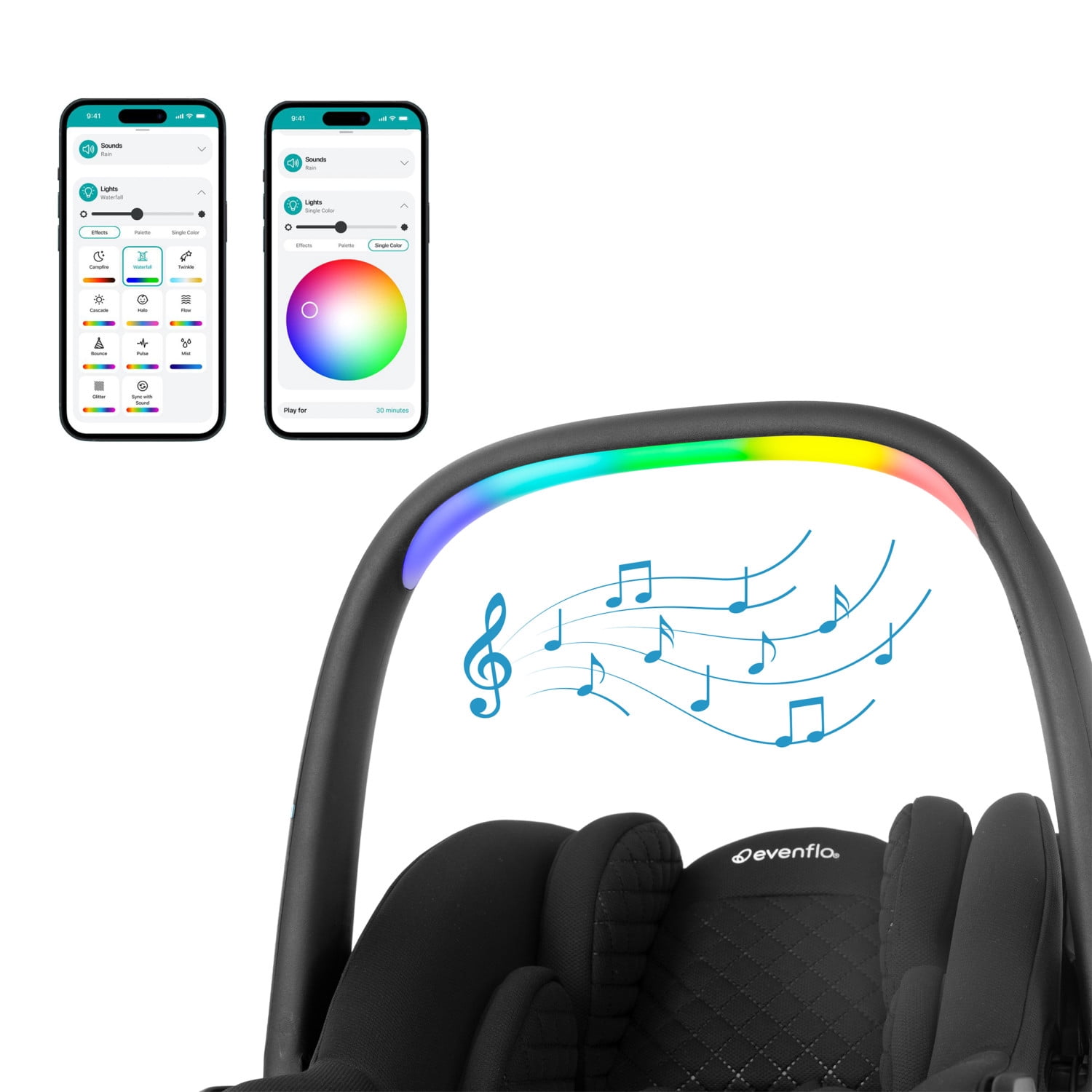 Evenflo LiteMax NXT™ Infant Car Seat with SensorySoothe (Jasper Black)