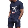 thumbnail image 1 of Ensemble Deux Pièces T-Shirt Col Rond + Shorts pour Hommes Été Mode Imprimé Décontracté Sport Confortable, 1 of 6