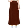 thumbnail image 2 of Women's Long Ankle Length Stretch Corduroy A-Line Panel Skirt, 2 of 7