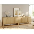 thumbnail image 2 of 126" Accent Cabinet with 8 Doors and Adjustable Shelves, Modern Credenza Storage Cabinet with Curved Profile Design for Living Room, Kitchen, Dining Room, Hallway, 2 of 8