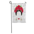 thumbnail image 1 of LADDKE Red Rose Portrait of Modern Mexican Spanish Woman Flower Crowns Flamenco Floral Garden Flag Decorative Flag House Banner 28x40 inch, 1 of 2