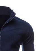 Ikevan Men'S Fall Solid Color Jacket Sweater Casual Jacket Navy 8(L)
