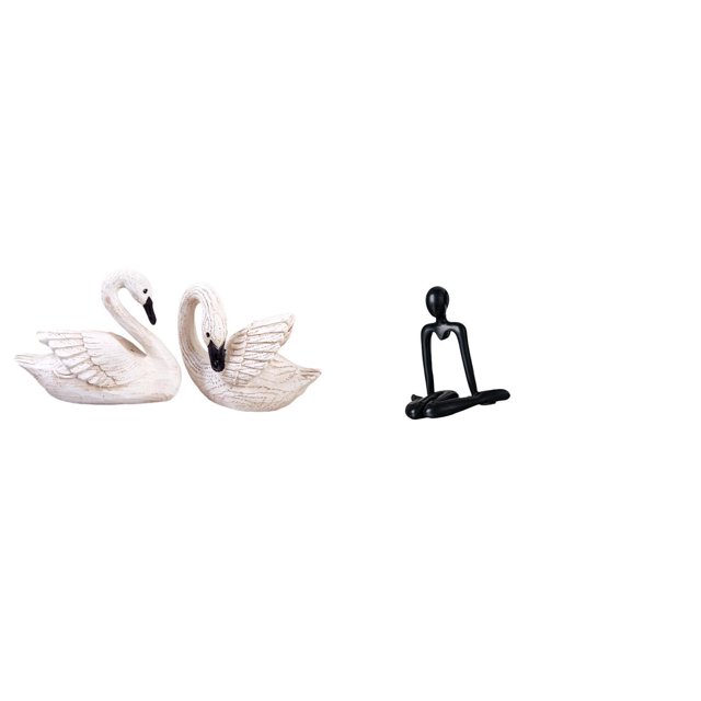 Figuras de cisne de resina, esculturas ornamentales, diseño artístico abstracto, centros de mesa decorativos, resina ligera, ideal para coleccionistas