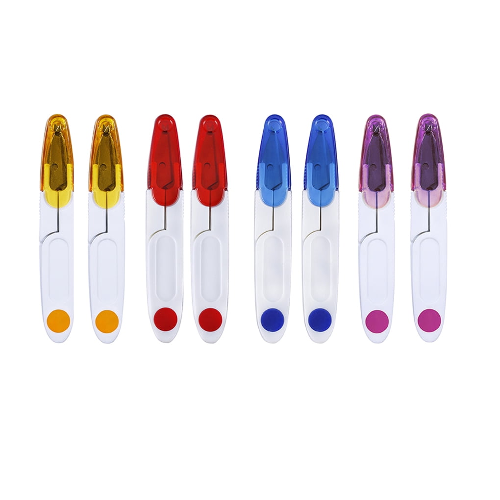 [GYL] U-shaped plastic spring yarn shear wire cut cross stitch thread special line scissors (8PCS) (2 pieces per color) (bag)
