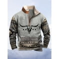 thumbnail image 3 of New Hoodless Half Zip Men's Sweatshirt – Retro Fashion Slim Fit Comfortable Versatile Casual Pullover Top,M,grey1, 3 of 4