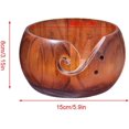 thumbnail image 4 of Wooden Knitting Yarn Bowl | 6.7"x3" Rosewood Handcrafted Storage Bowl with Holes - for Knitting &, 4 of 5