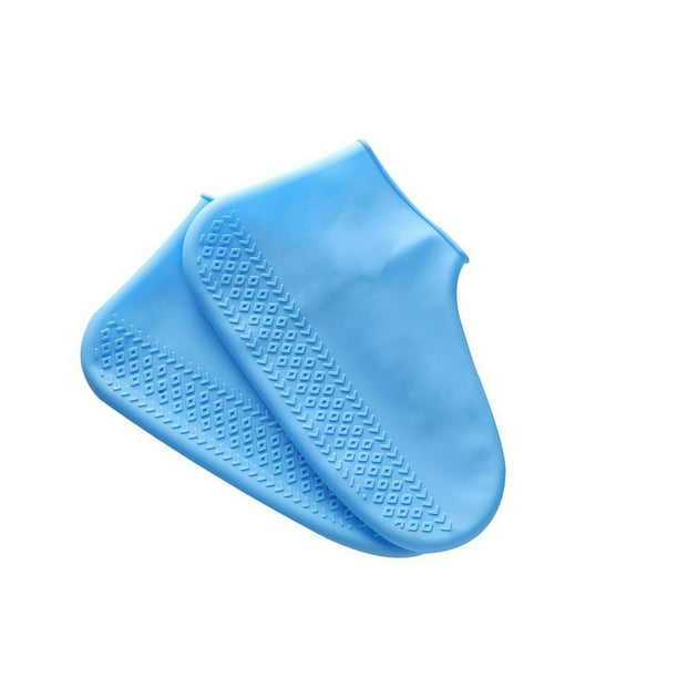 Qarigey 1 par de fundas de silicona para zapatos para hombres y mujeres, antideslizantes, impermeables, plegables, elegantes, de Color sólido, Accesorios de calzado Azul L Qarigey AP012017-16