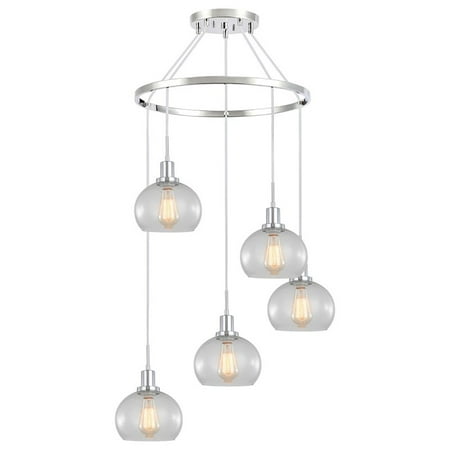 

Woodbridge Lighting Austin 5-Light Glass Chandelier in Chrome/Clear Seedy
