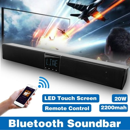 SMALODY LED Home Theater 3D Surround Stereo Audio B luetooth 4.2 TV Sound Bar Wireless Speaker Music Player Soundbar Amplifier Subwoofer Wall Hanging/Flat TF
