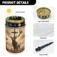 thumbnail image 7 of COEQINE Solar Lights Cemetery Solar Lights for Grave Solar Candle Solar Lantern Light Walkway Lights Waterproof Landscape Lighting for Loss of Loved One, Deer Cross Dove of Peace Brown, 7 of 7