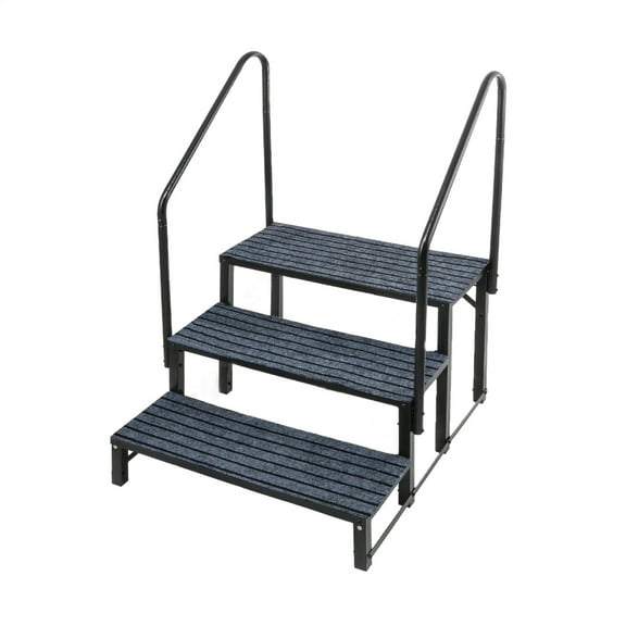 AIHOME Mobile Home Steps Portable 3 Step RV Ladders Heavy Duty Mobile Home Stairs with Handrail 440 Lbs for Travel Trailer Spa Pet Safety sweetie