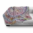 thumbnail image 3 of Eastern Soft Flannel Fleece Throw Blanket, Traditional Floral Pattern Colored Watercolor Effects Art, Cozy Plush for Indoor and Outdoor Use, 50" x 60", Multicolor, by Ambesonne, 3 of 6