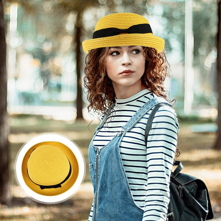FRCOLOR Women sun hat Fashion Women's Girls Bowknot Roll-up Wide