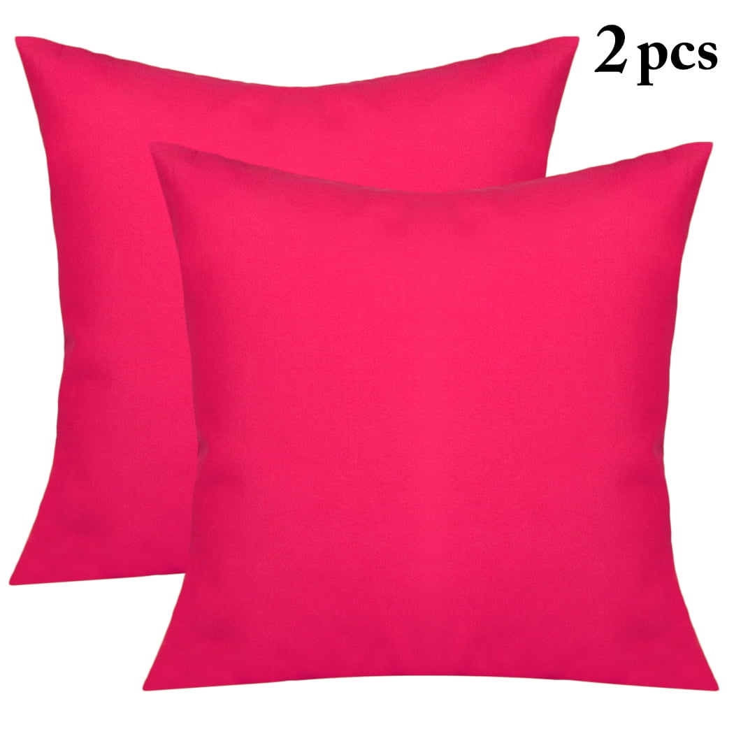 2Pcs Decorative Solid Color Throw Pillow Simple Square Covers Cushion