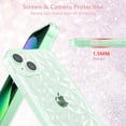 thumbnail image 2 of for iPhone 14 6.1 inch,Clear Sparkly Case for Women Girls,Cute Glitter Bling Flexible Soft TPU Silicone Bumper Protective Cover for iPhone 14 - Green, 2 of 16